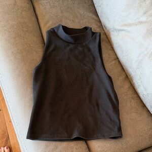 a new day Black Ribbed Mock Neck Top
